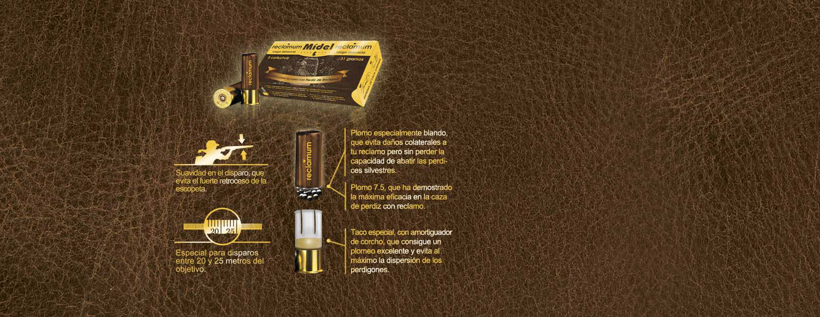 cartucho para caza de perdiz con reclamo - Mídel Reclamum